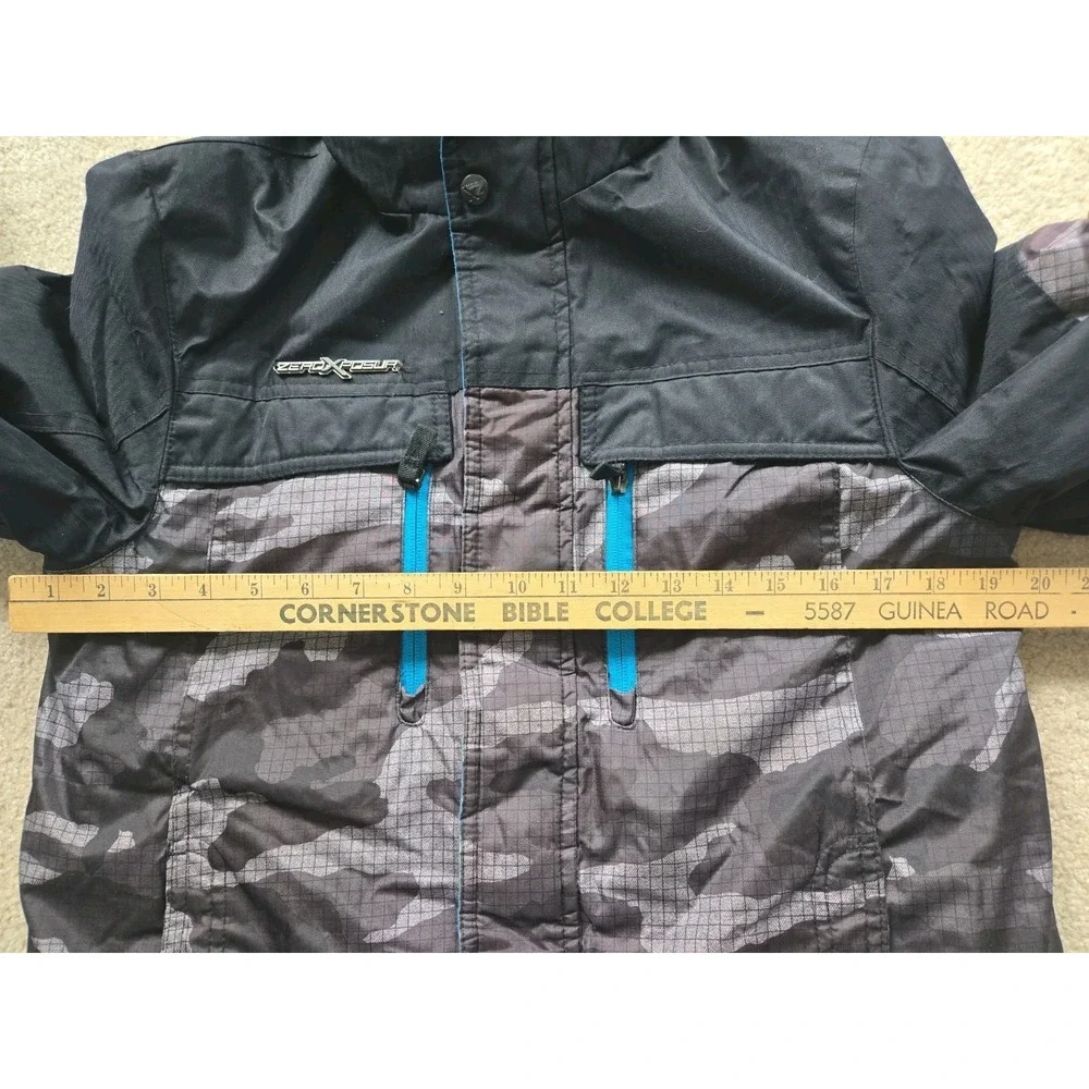 Gorpcore ZeroXposur Boys M 10 Black Camo Insulated Hooded Boarding Winter Jacket